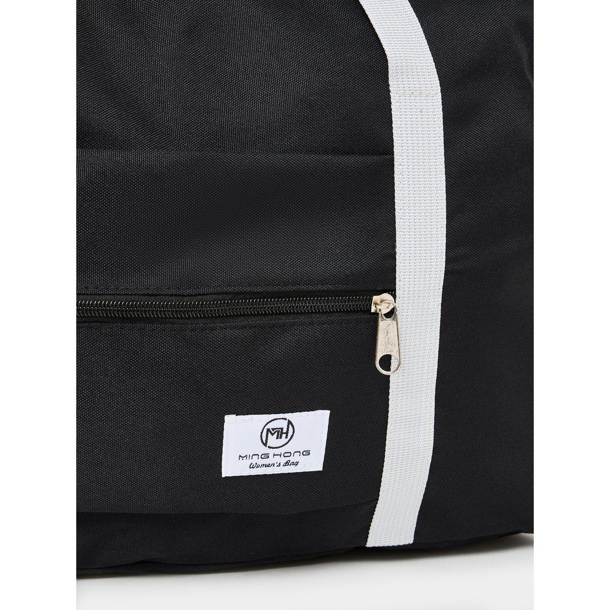 Styli Patch Detail Gym Bag with Zip Closure-travel-luggagesandbags-luggage-image-5