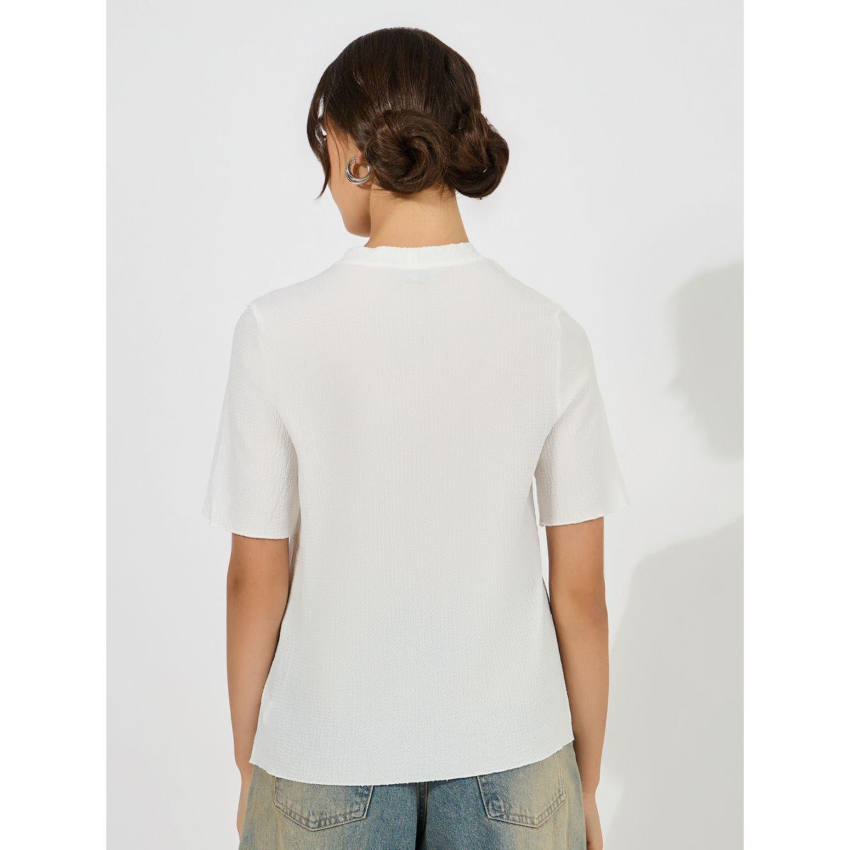 بلوزة بتفاصيل بارزة الملمس واكمام قصيرة-women-clothing-shirtsandblouses-blouses-image-6