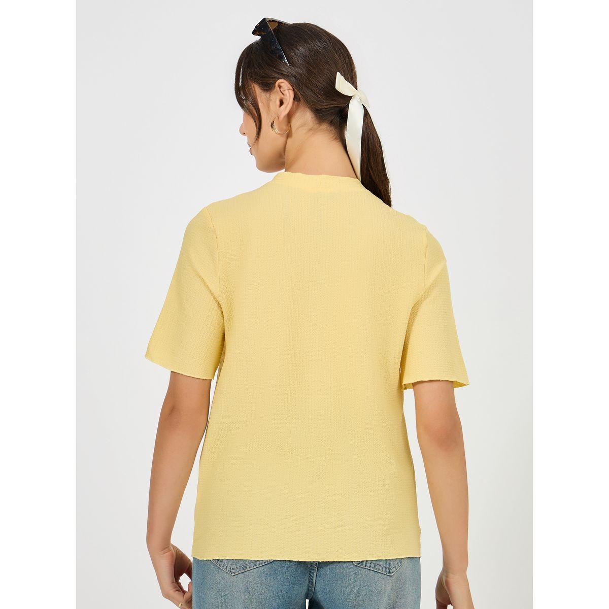 بلوزة بتفاصيل بارزة الملمس واكمام قصيرة-women-clothing-shirtsandblouses-blouses-image-4