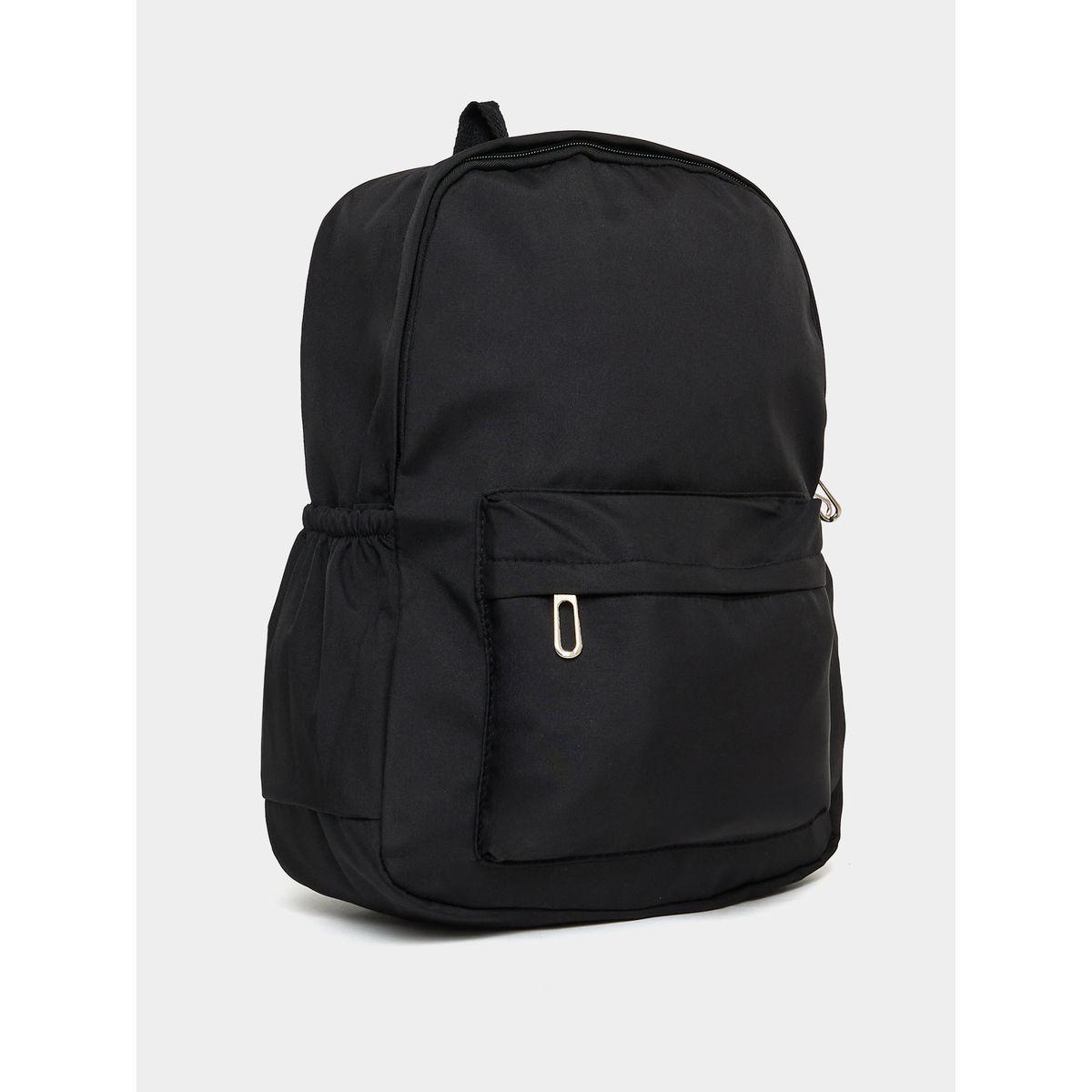 Styli Solid Front Pocket Backpack with Zip Detail-women-bagsandwallets-backpacks-image-1
