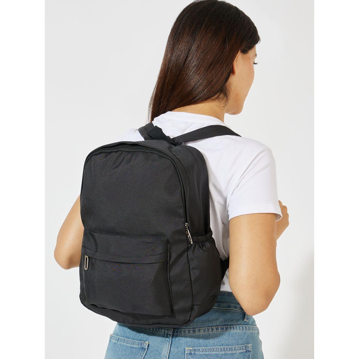 شنطة ظهر سادة بجيب امامي وسحَّاب غلق-women-bagsandwallets-backpacks-image-5