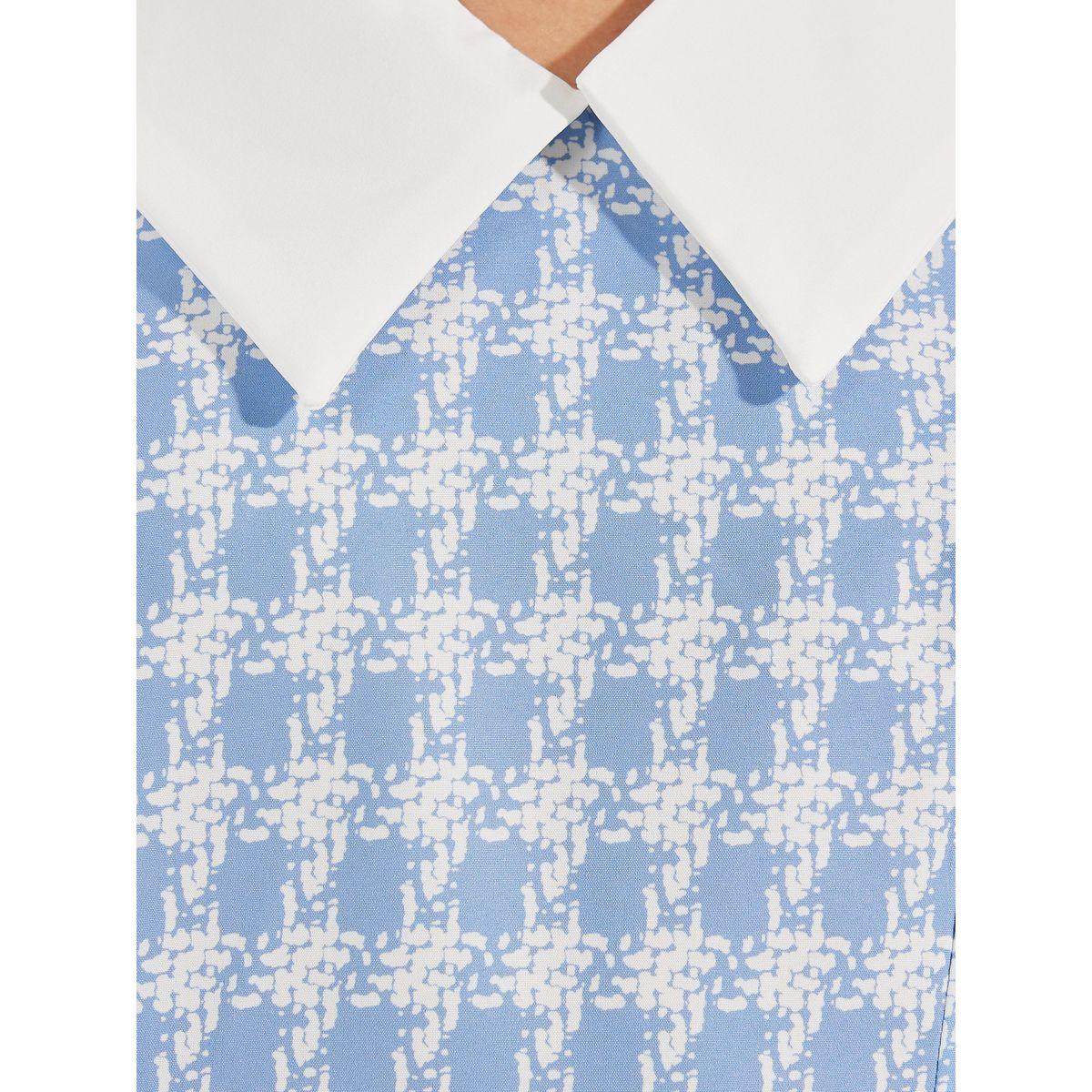 Styli Checked Pattern Knit Top with Peter Pan Collar-women-clothing-shirtsandblouses-blouses-image-3