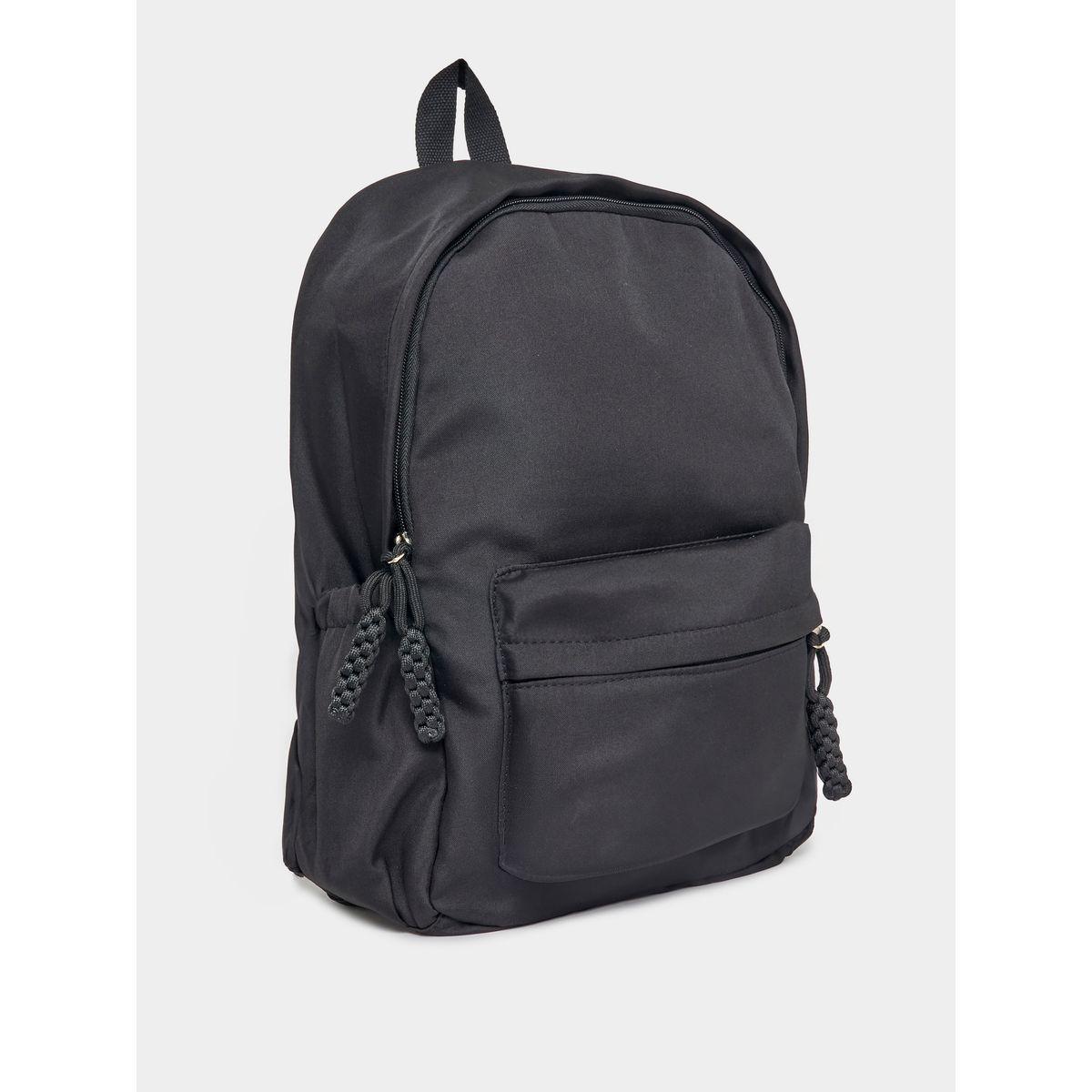 Styli Solid Backpack with Zip Closure & Side Pockets-women-bagsandwallets-backpacks-image-1