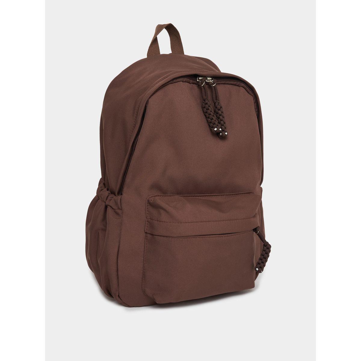 Styli Solid Backpack with Zip Closure & Side Pockets-women-bagsandwallets-backpacks-image-1