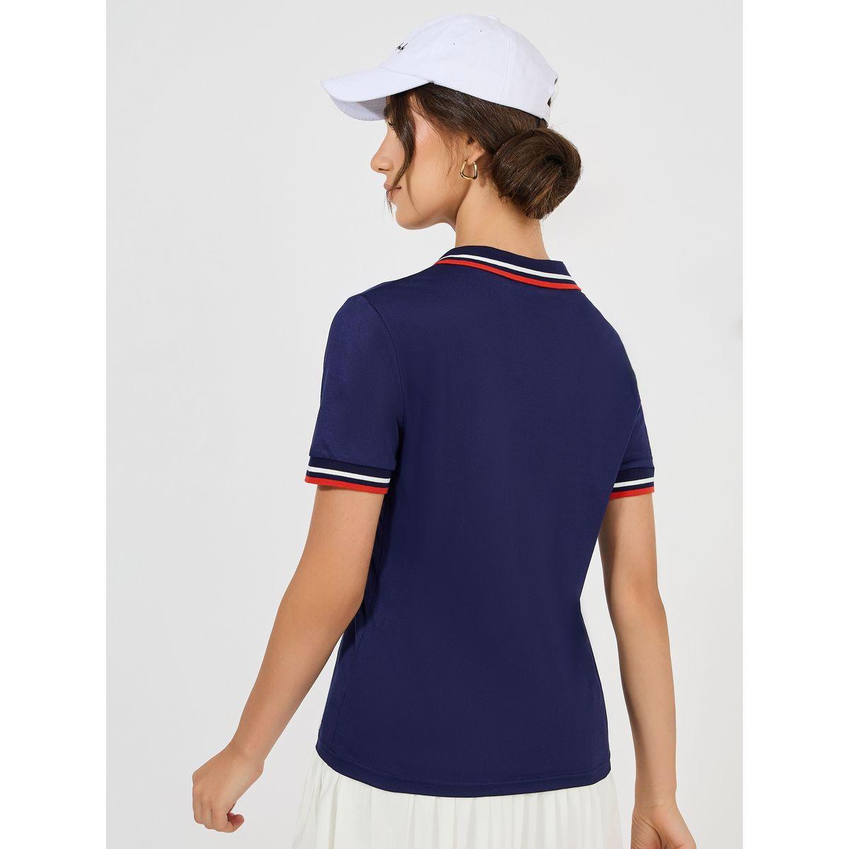تيشيرت بياقة بولو وقصة عادية مع اكمام قصيرة-women-clothing-tshirts-image-5