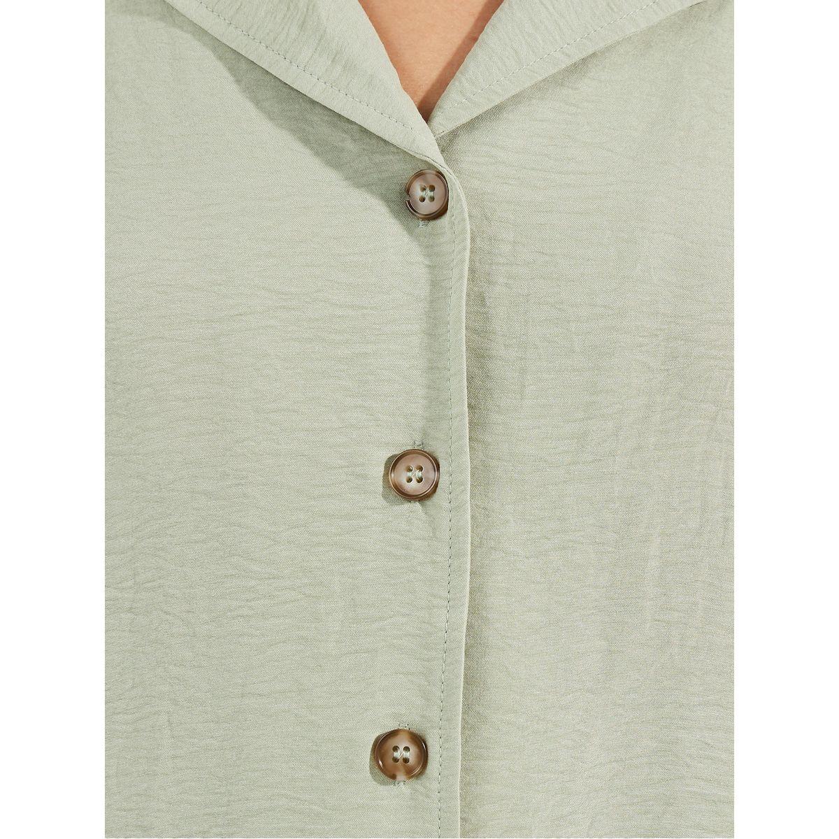 Styli Woven Notch Collared Shirt with Buttons-women-clothing-shirtsandblouses-shirts-image-3