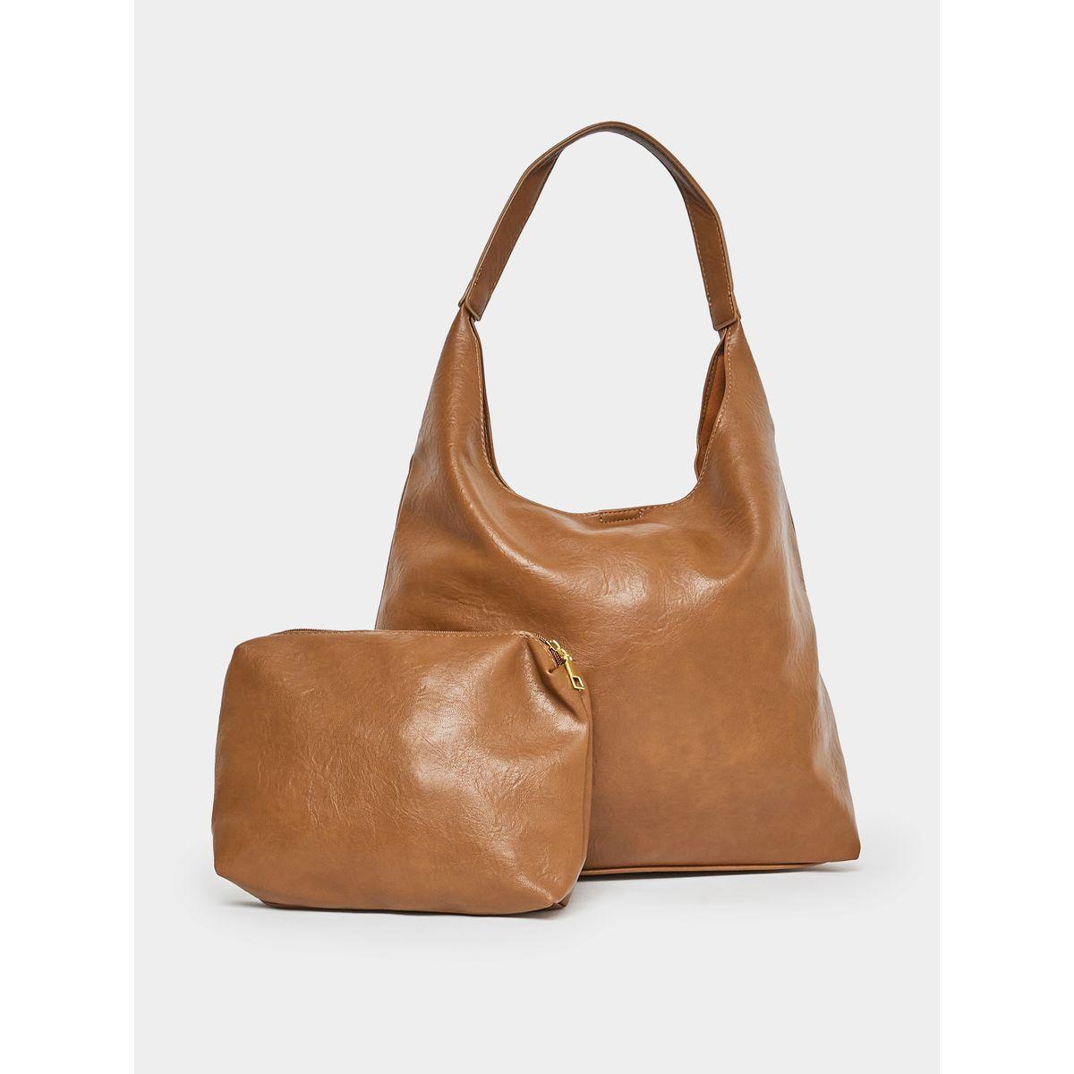 Styli Plain Shoulder Bag with Pouch-women-bagsandwallets-handbags-image-1