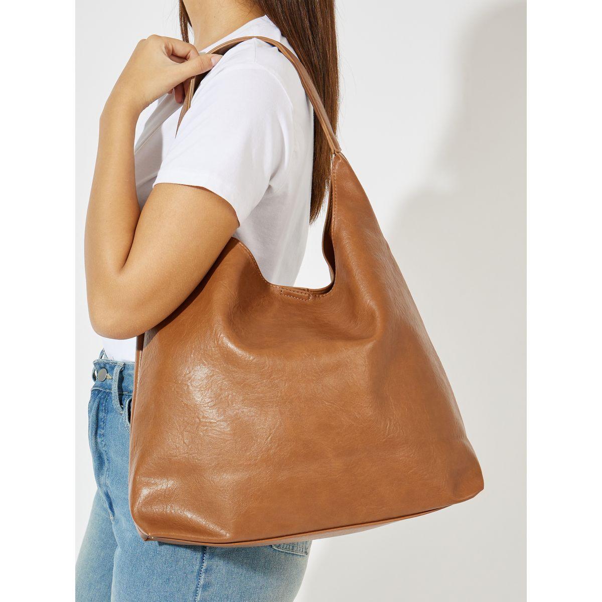 Styli Plain Shoulder Bag with Pouch-women-bagsandwallets-handbags-image-2