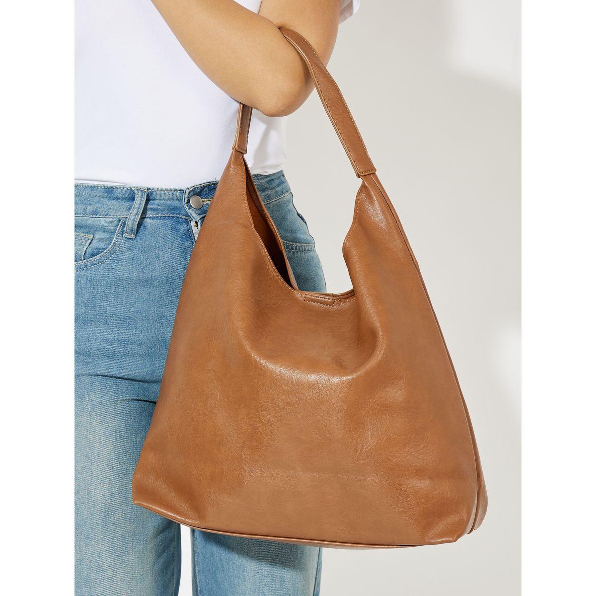 Styli Plain Shoulder Bag with Pouch-women-bagsandwallets-handbags-image-3