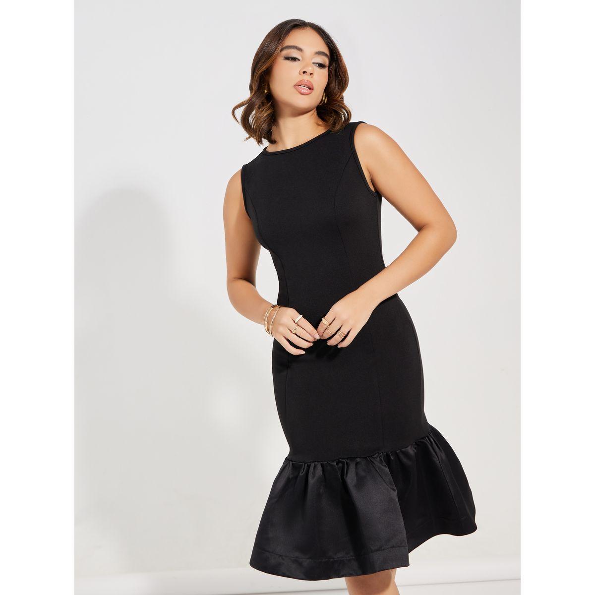 فستان سادة بلا اكمام بطول الركبة-women-clothing-dresses-image-2