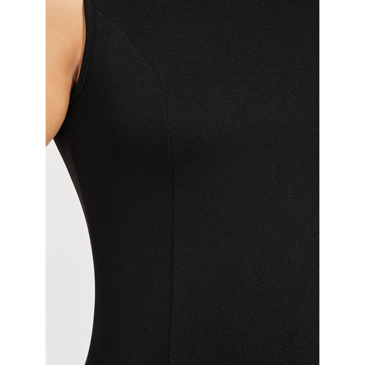 Styli Plain Sleeveless Mermaid Hem Knee Length Dress-women-clothing-dresses-image-3