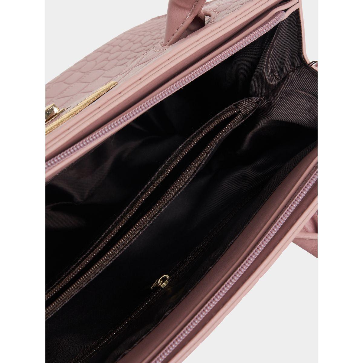 Styli Croc Textured Handbag with Purse-women-bagsandwallets-handbags-image-7