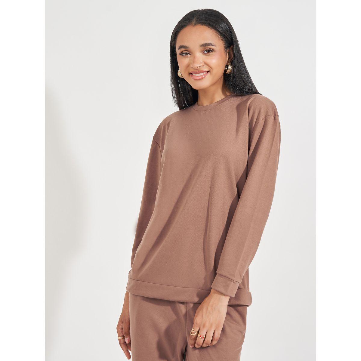 Styli Regular Fit Sweatshirt & Cuffed Joggers Co-Ords-women-clothing-coordsets-image-3