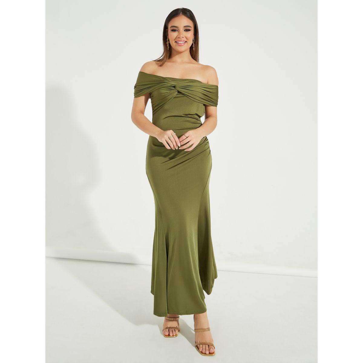 Styli Gathered Off Shoulder Mermaid Hem Maxi Dress-women-clothing-dresses-image-1