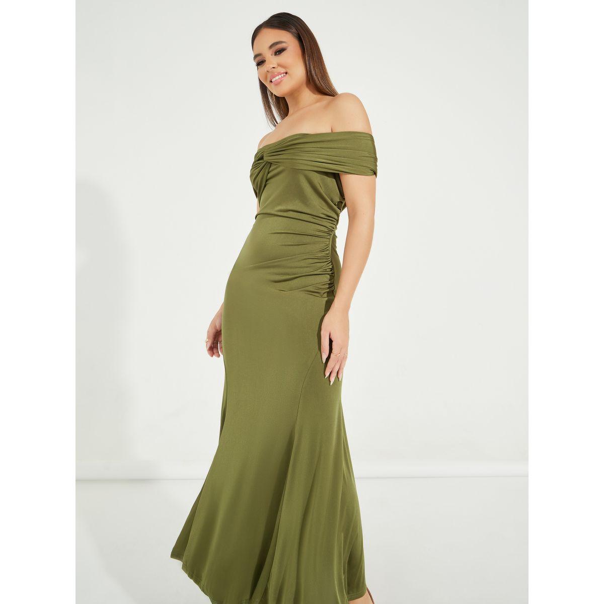 Styli Gathered Off Shoulder Mermaid Hem Maxi Dress-women-clothing-dresses-image-2
