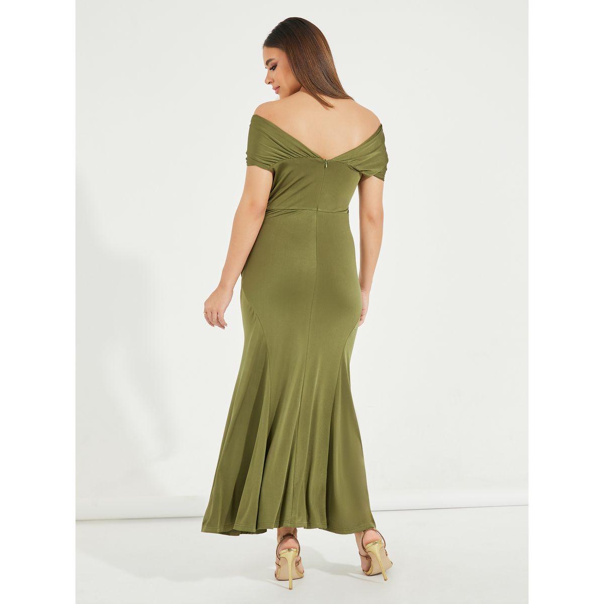 Styli Gathered Off Shoulder Mermaid Hem Maxi Dress-women-clothing-dresses-image-6