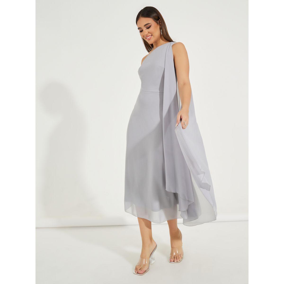فستان ميدي سادة بكتف واحد-women-clothing-dresses-image-5