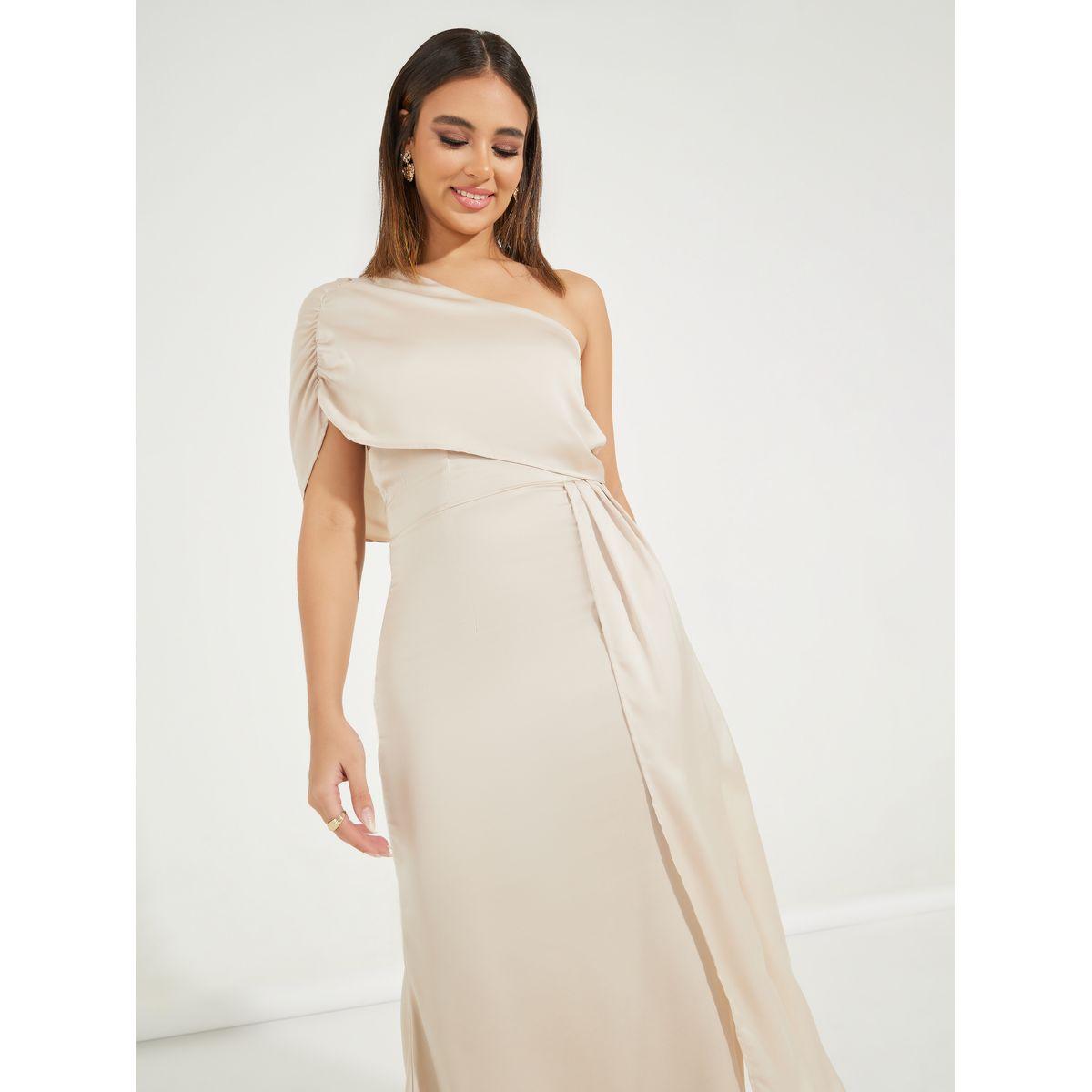 Styli Gathered One Shoulder Draped Maxi Dress-women-clothing-dresses-image-2