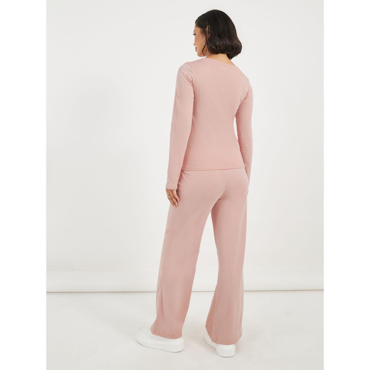 Styli Long Sleeve Knit Top And Wide Leg Joggers Co-Ords Set-women-clothing-coordsets-image-5