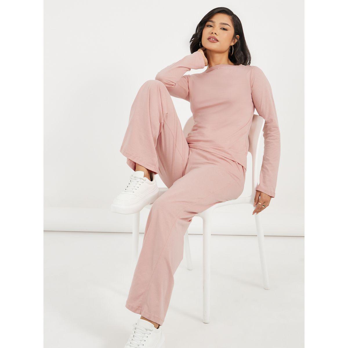 Styli Long Sleeve Knit Top And Wide Leg Joggers Co-Ords Set-women-clothing-coordsets-image-6
