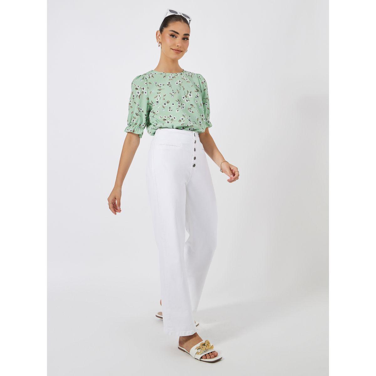 Styli Floral Print Round Neck Blouse-women-clothing-shirtsandblouses-blouses-image-2