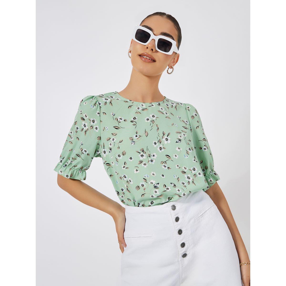 Styli Floral Print Round Neck Blouse-women-clothing-shirtsandblouses-blouses-image-3