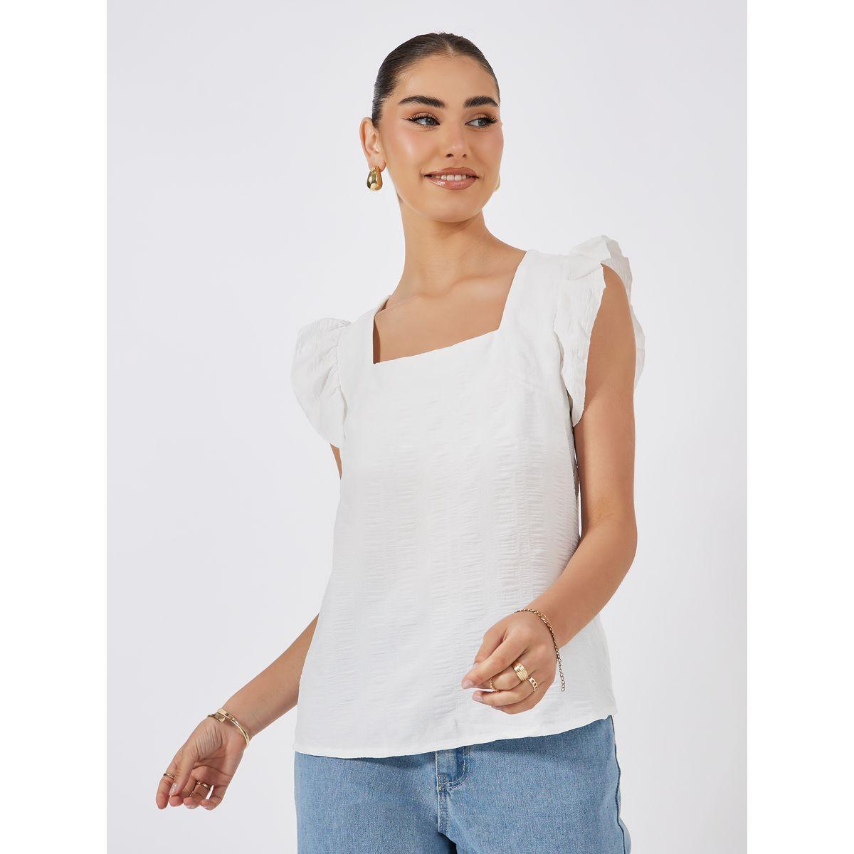 بلوزة محبوكة بياقة واسعة واكمام فلوت-women-clothing-shirtsandblouses-blouses-image-4
