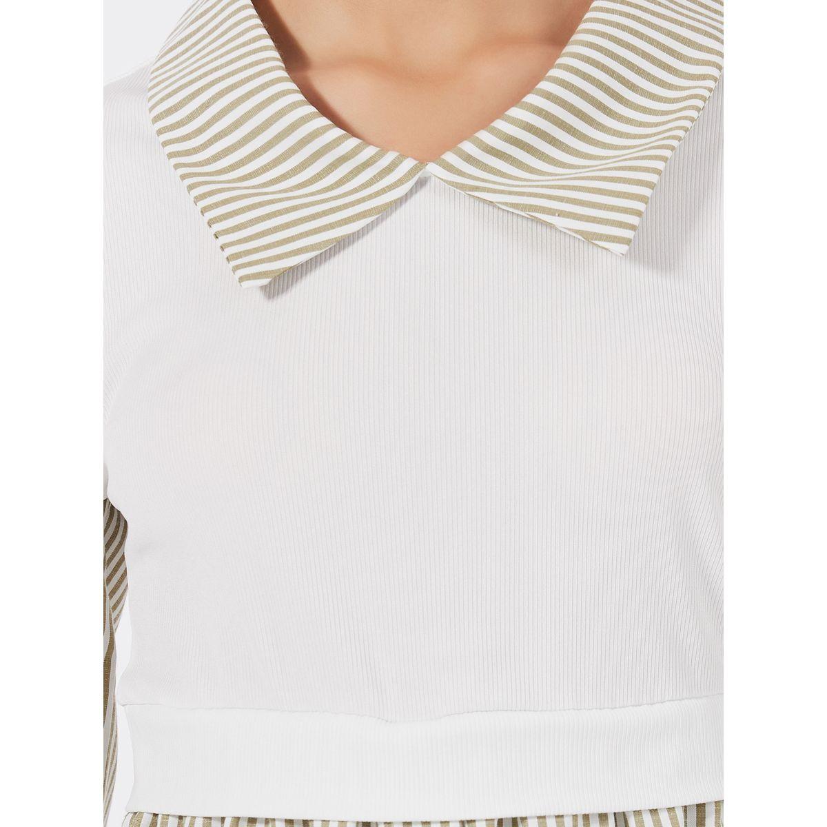 Styli 2in1 Style Striped Blouse with Cuffed Sleeves-women-clothing-shirtsandblouses-blouses-image-3