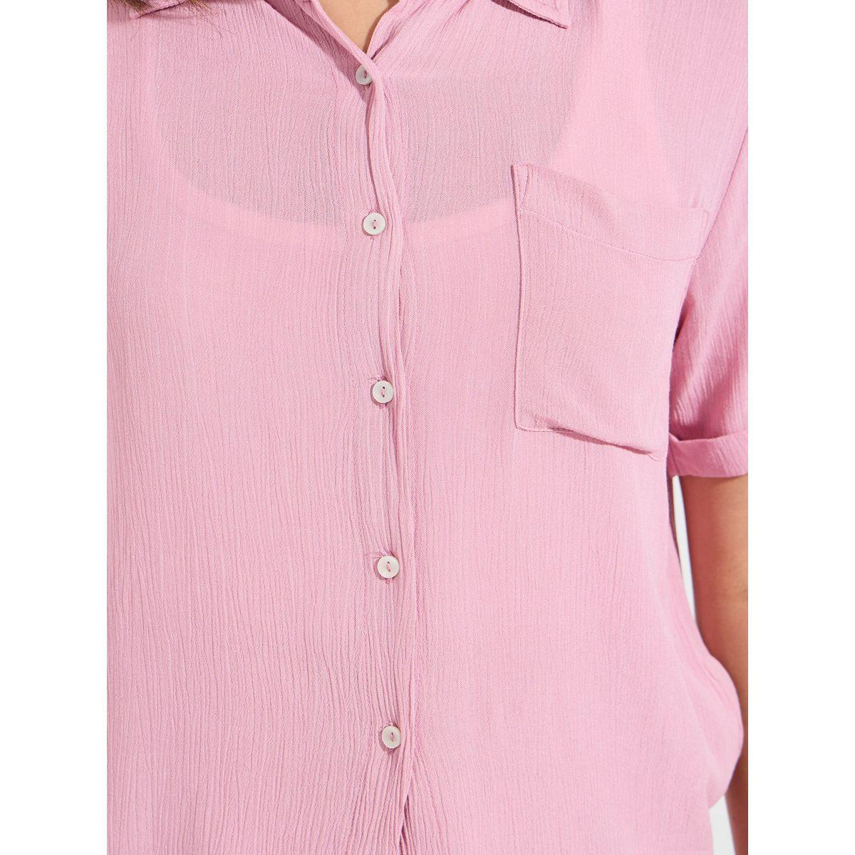 طقم منسق من بنطال بارجل واسعة مع بلوزة باكمام قصيرة-women-clothing-coordsets-image-4