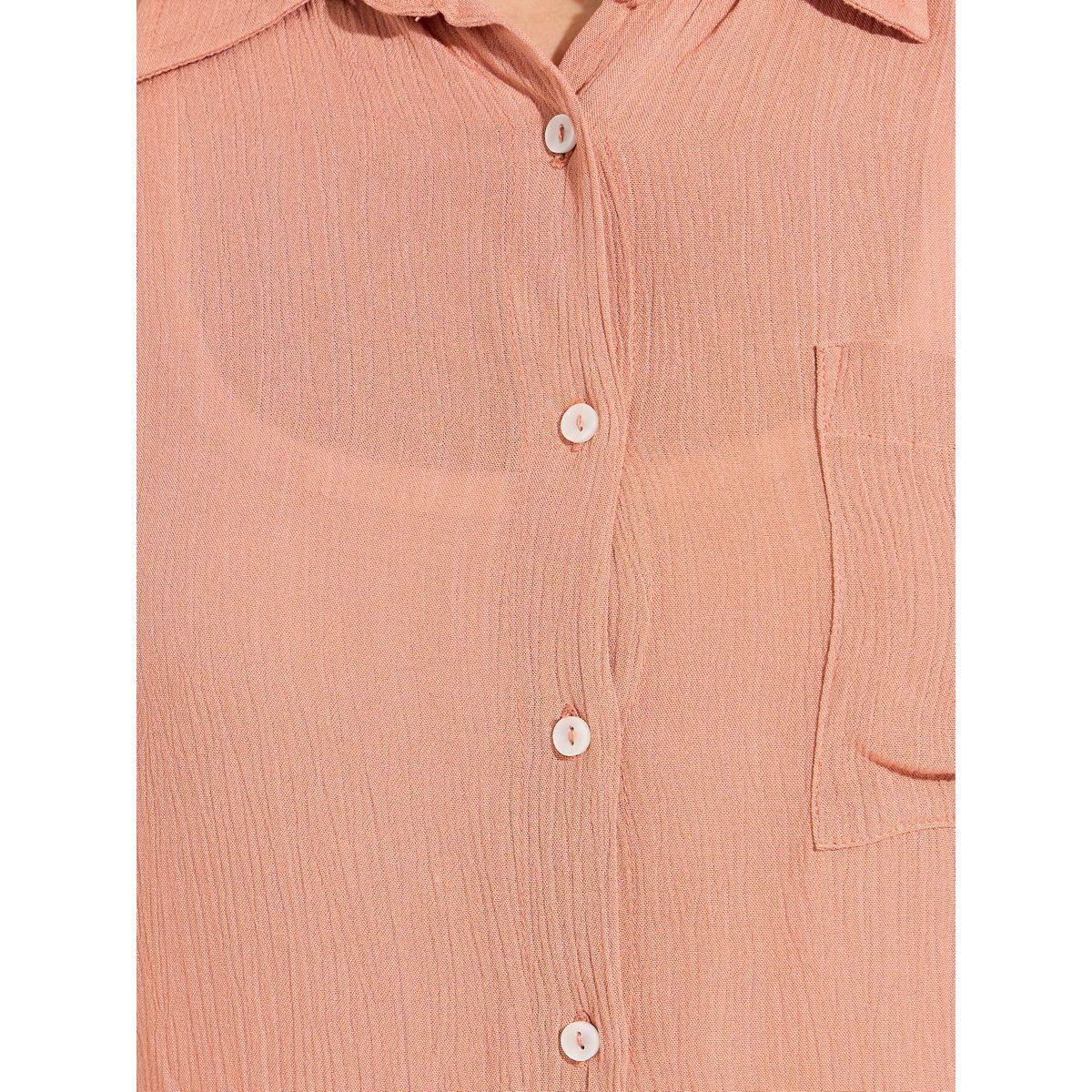 Styli Crinkled Short Sleeves Shirt & Wide Leg Pants Co-Ords-women-clothing-coordsets-image-4