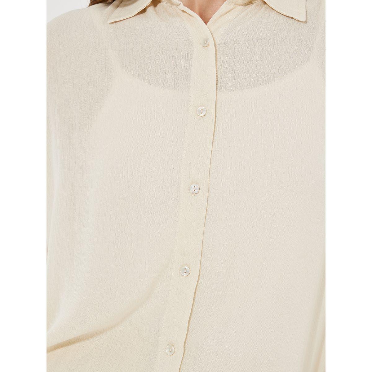 Styli Crinkled Oversized Shirt & Wide Leg Pants Co-Ords-women-clothing-coordsets-image-4
