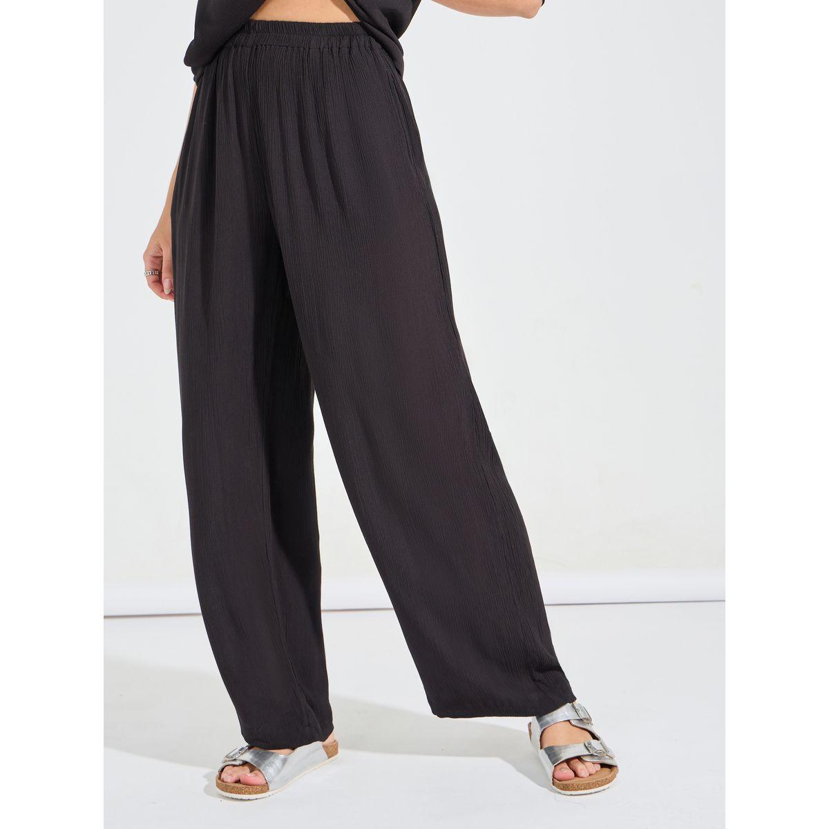 Styli Textured Boxy Shirt & Wide Leg Pants Co-Ords-women-clothing-coordsets-image-4