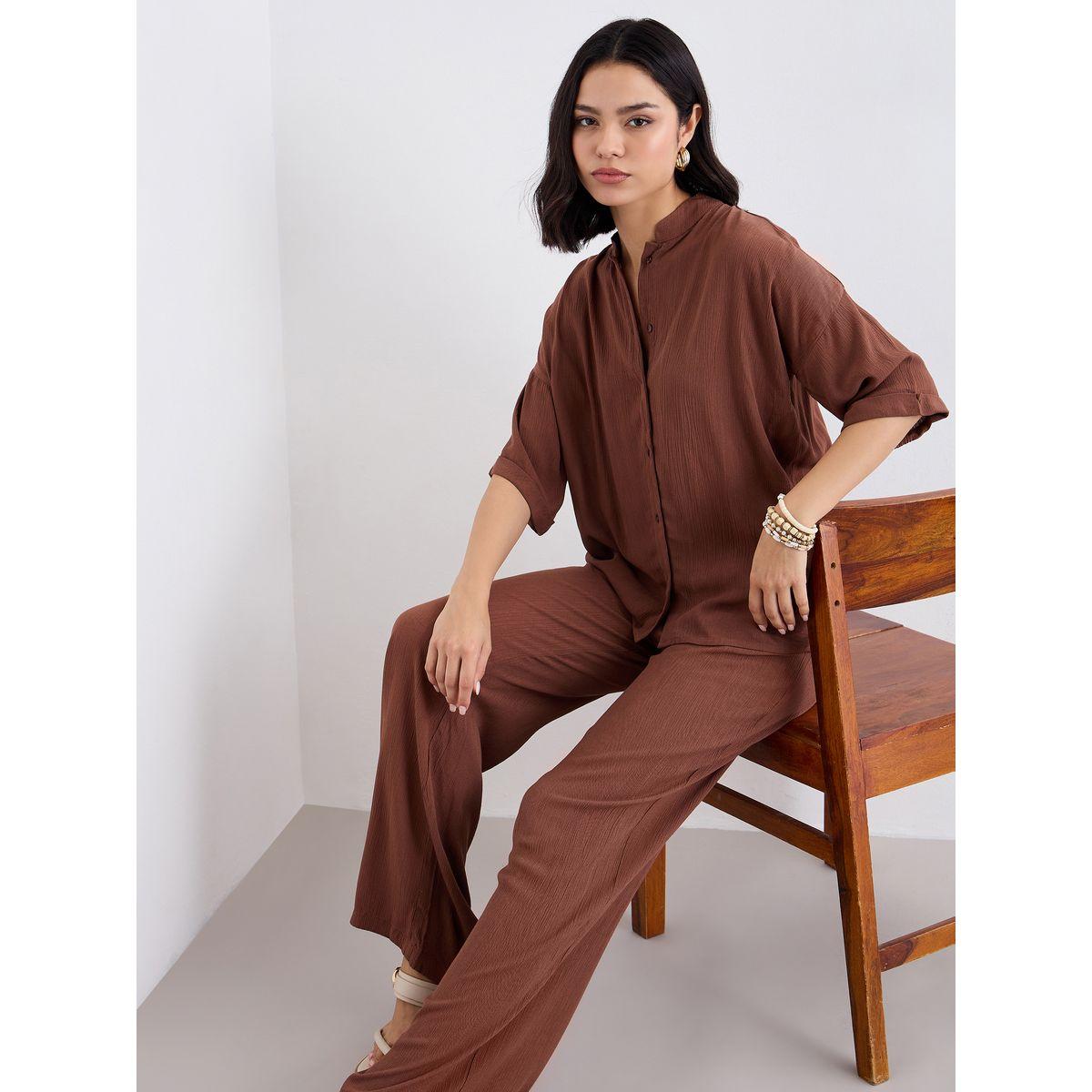 طقم منسق من بنطال بأرجل واسعة وبلوزة فضفاضة-women-clothing-coordsets-image-5