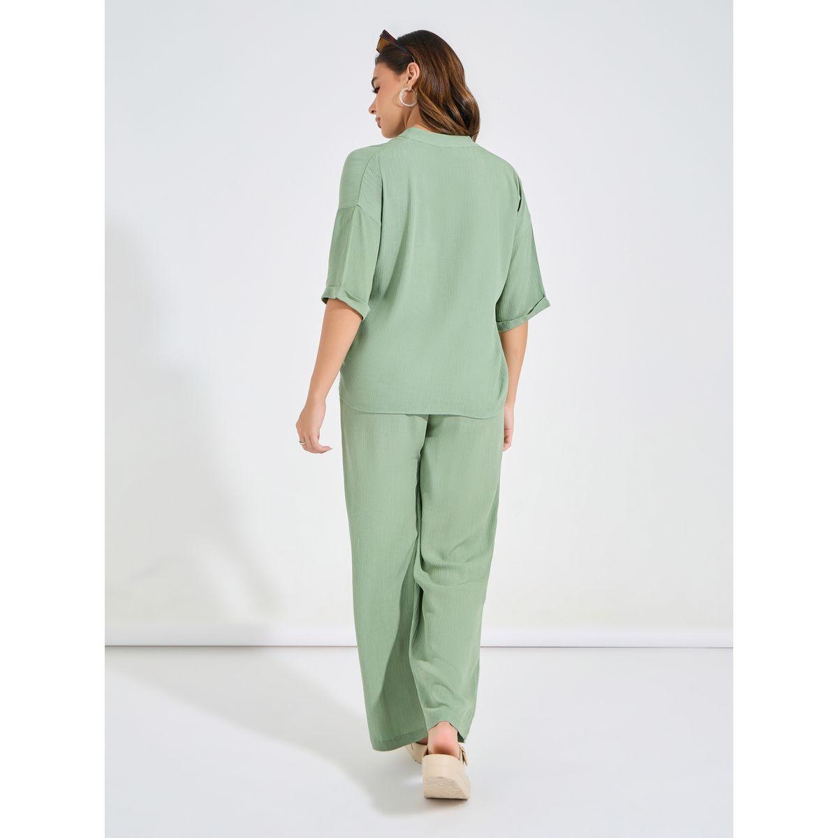 طقم منسق من بنطال بارجل واسعة مع بلوزة بوكسي-women-clothing-coordsets-image-5