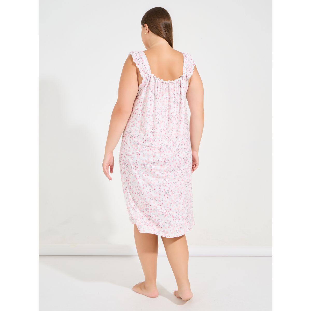Styli Unwind Plus Size Ditsy Floral Ruffle Sleeves Nightdress-women-clothing-nightwear-nighties-image-4