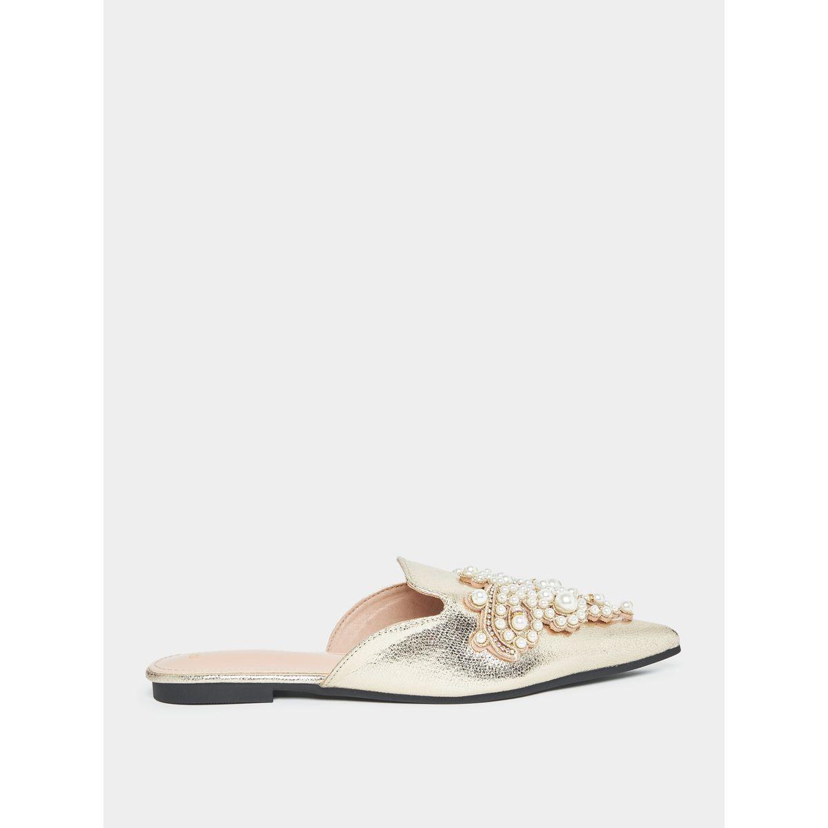 Styli Faux Pearl Studded Strap Mules-women-shoes-loafersandmoccasins-image-3