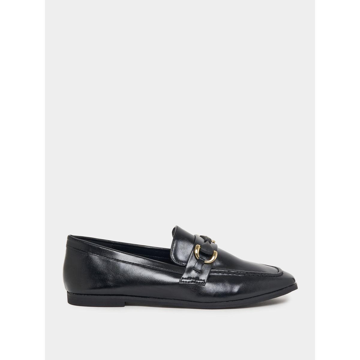 Styli Buckle Trim Square Toe Loafers-women-shoes-loafersandmoccasins-image-2