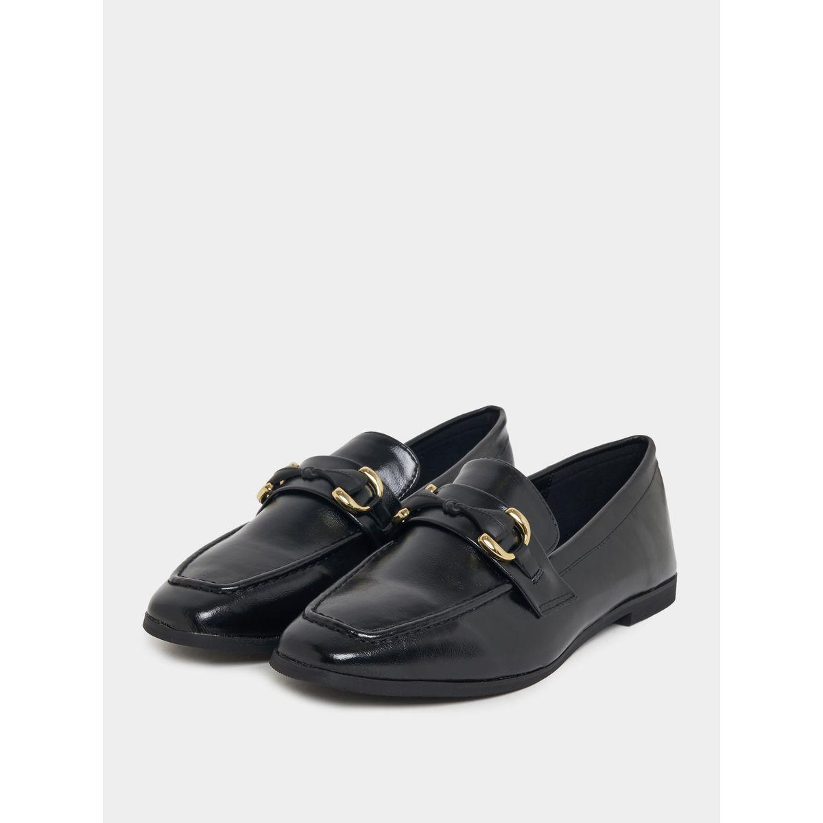 Styli Buckle Trim Square Toe Loafers-women-shoes-loafersandmoccasins-image-3