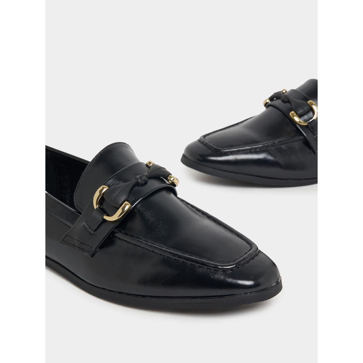 Styli Buckle Trim Square Toe Loafers-women-shoes-loafersandmoccasins-image-4