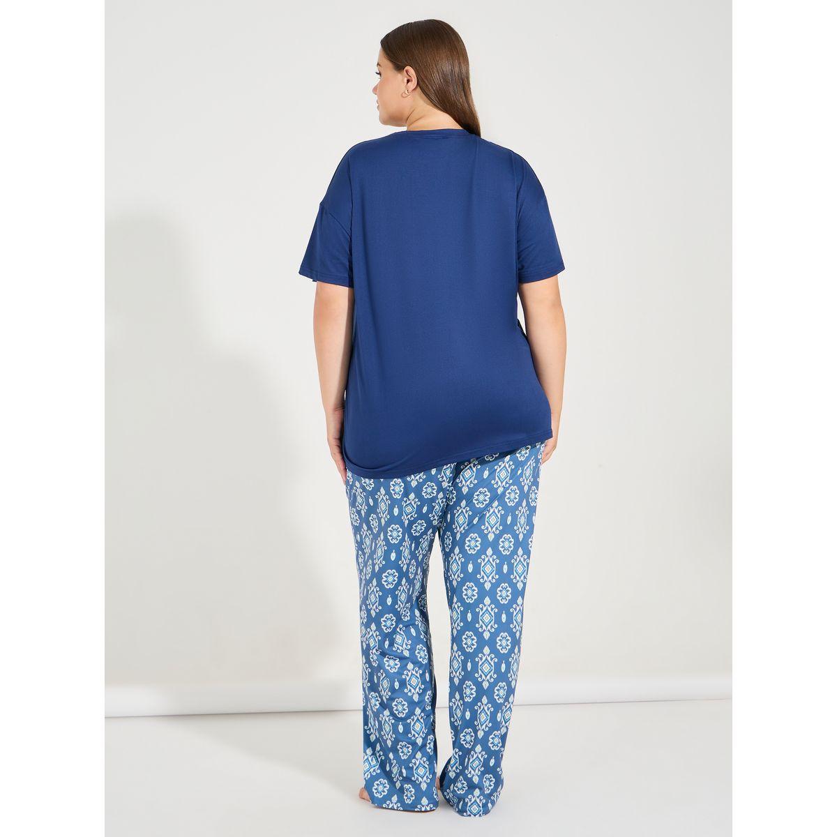 Styli Unwind Printed Pocket T-Shirt & Pyjama Set-women-clothing-nightwear-pyjamas-longsets-image-6