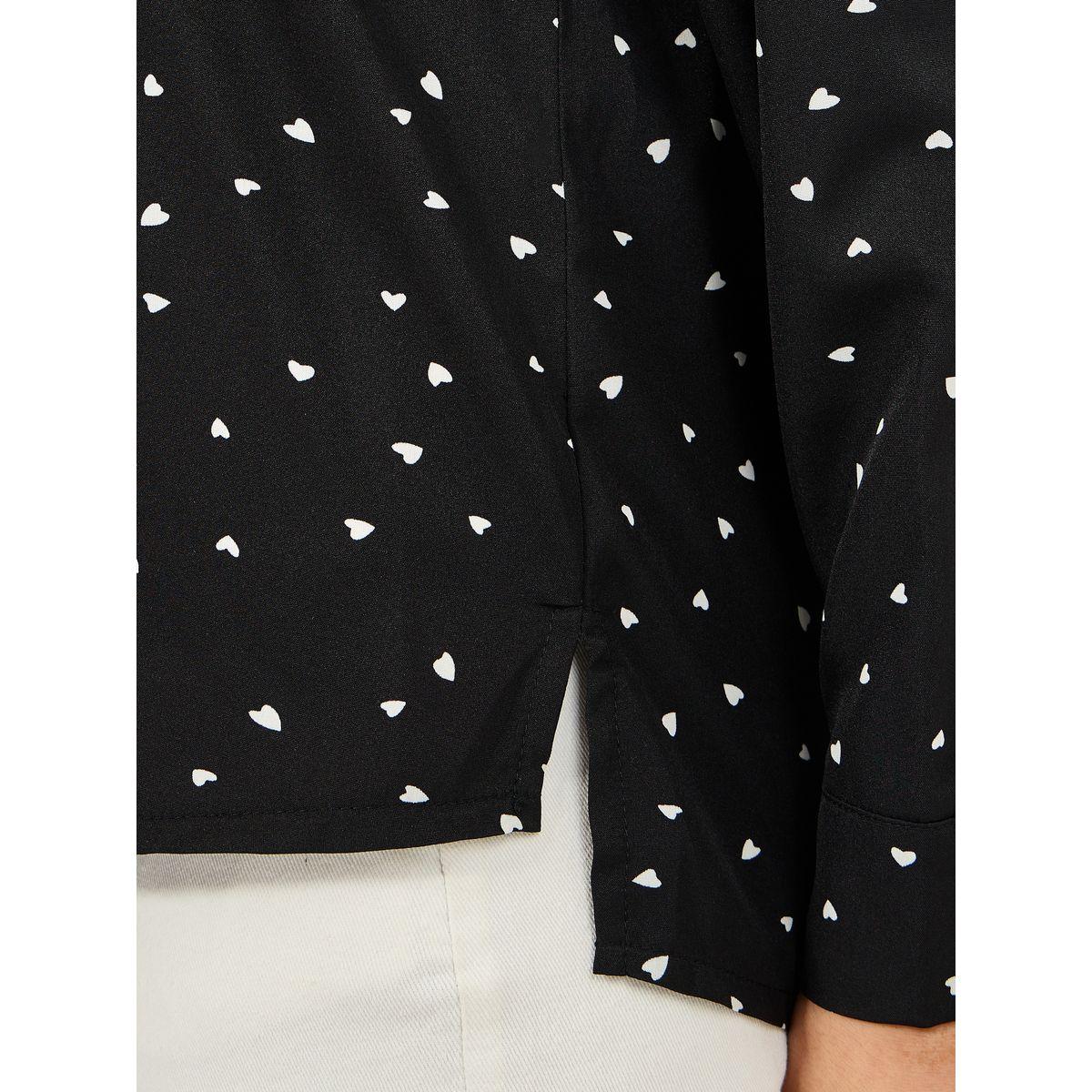 Styli Woven Heart Print High Low Hem Shirt-women-clothing-shirtsandblouses-shirts-image-3