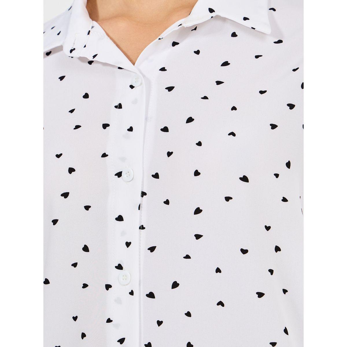 Styli Woven Heart Print High Low Hem Shirt-women-clothing-shirtsandblouses-shirts-image-3