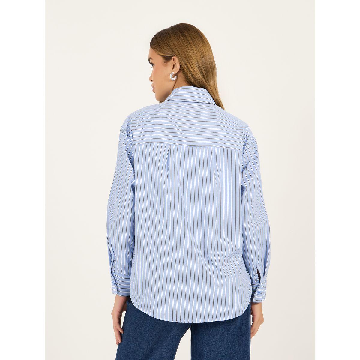 بلوزة فضفاضة مخططة بأزرار غلق-women-clothing-shirtsandblouses-shirts-image-5