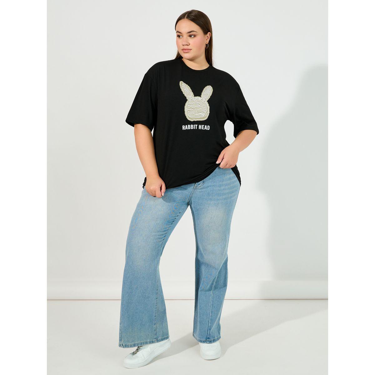 Styli Plus Size Rabbit Graphic Print Oversized T-Shirt-women-clothing-tshirts-image-2