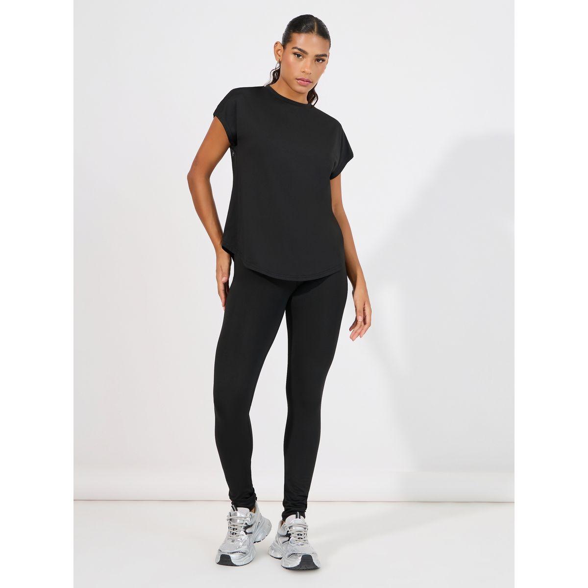 Styli Active Half Back Mesh & Reflective Stripe Detail Top-women-clothing-sportswearandactivewear-tshirtsandvests-image-3