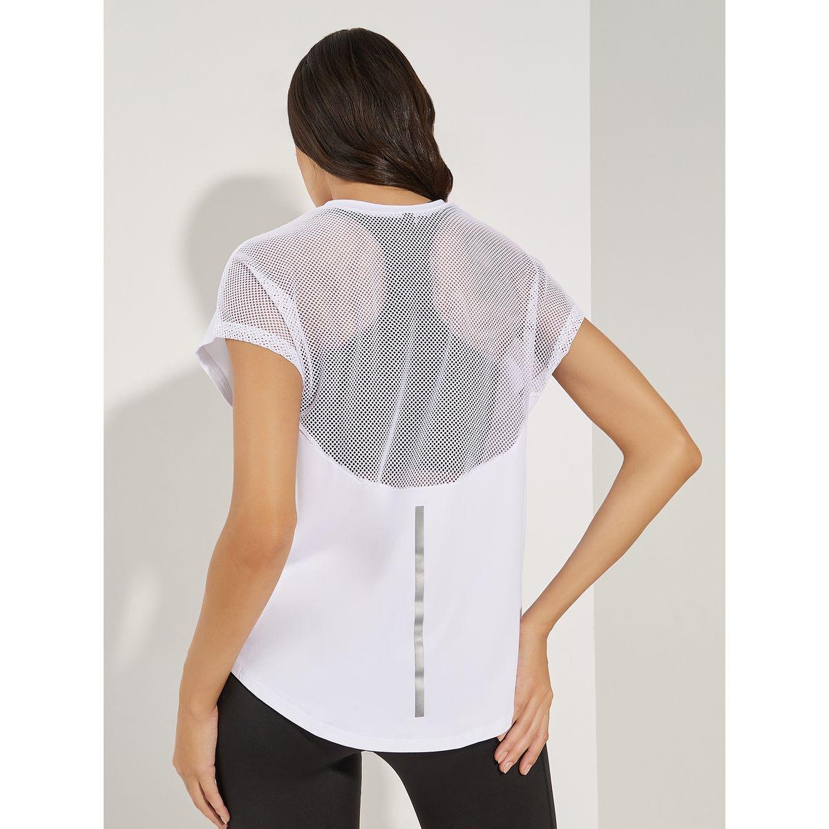 Styli Active Half Back Mesh & Reflective Strip Detail Top-men-clothing-sportswearandactivewear-tshirtsandpolos-image-1