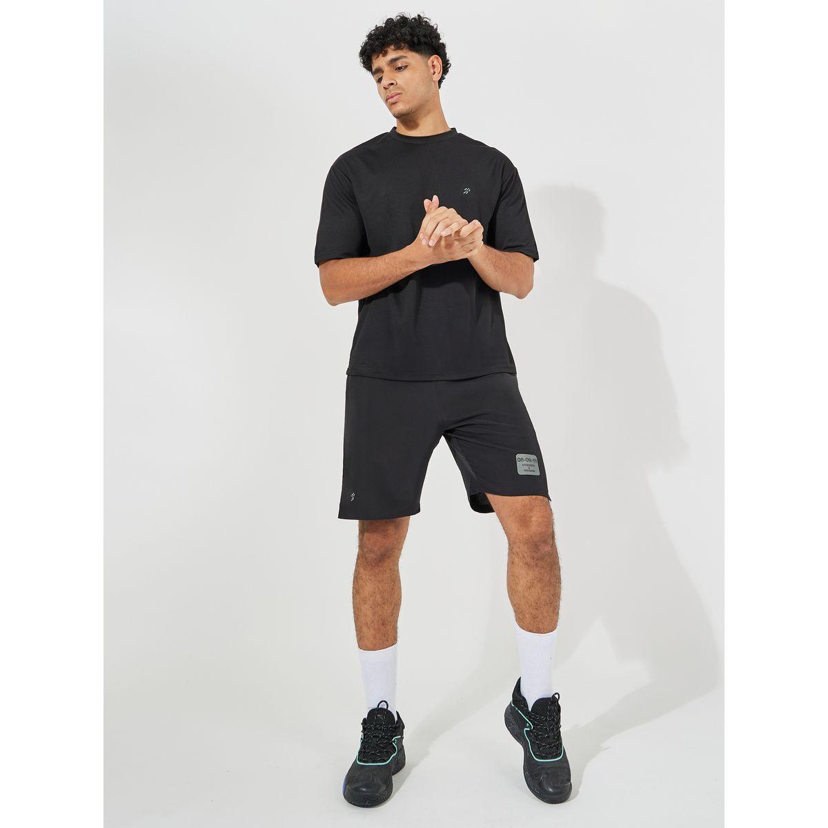 Styli Soft Texture Knit Oversized Training T-Shirt & Workout Shorts Set-men-clothing-coordsets-image-1