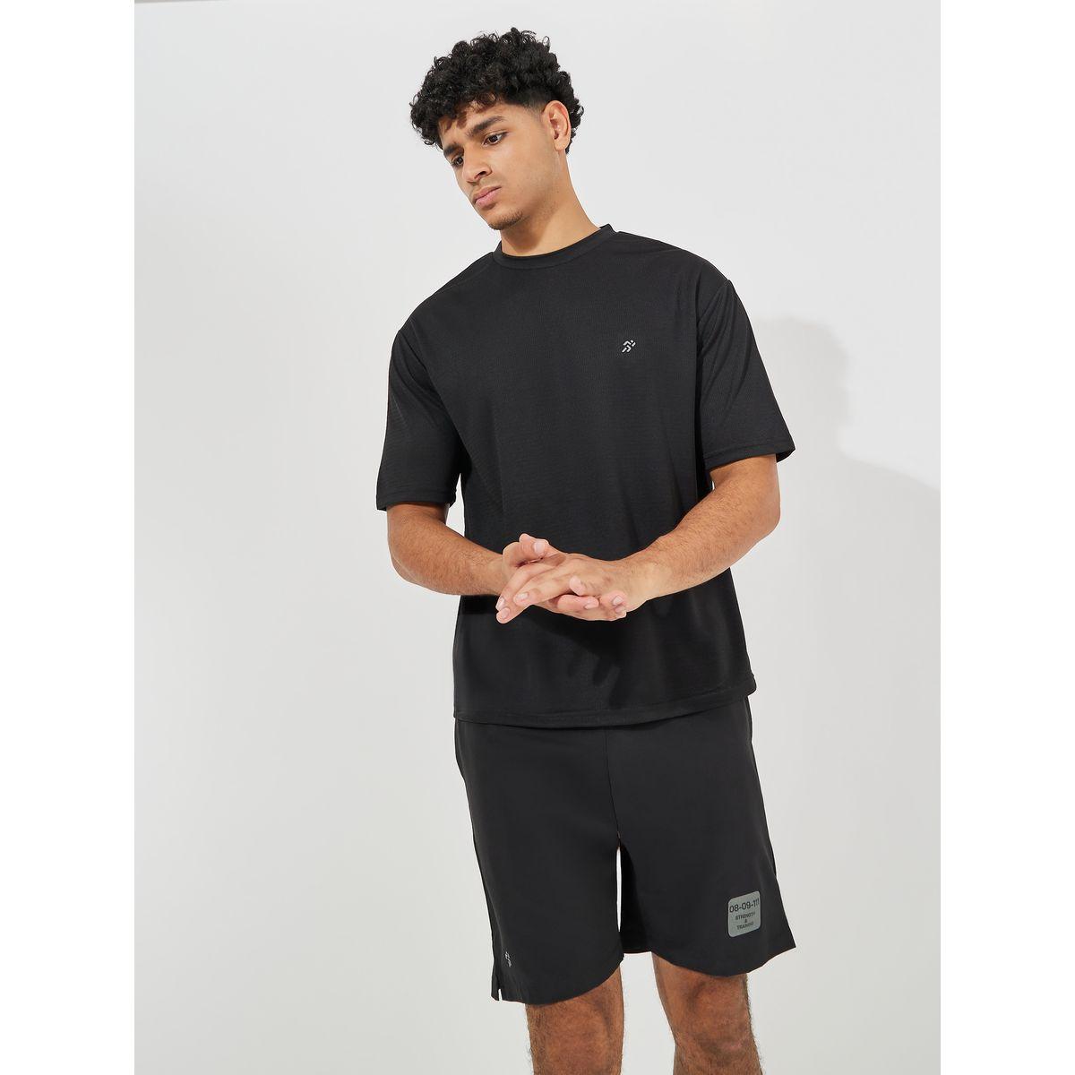 Styli Soft Texture Knit Oversized Training T-Shirt & Workout Shorts Set-men-clothing-coordsets-image-2