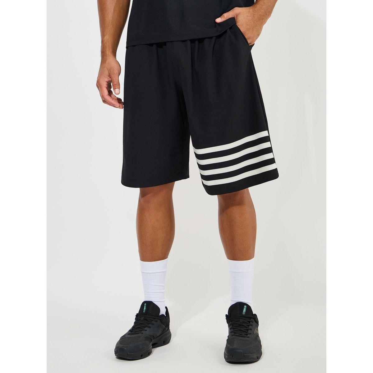 Styli Oversized Stretch Pique Knit T-Shirt & Striped Shorts Set-men-clothing-coordsets-image-5