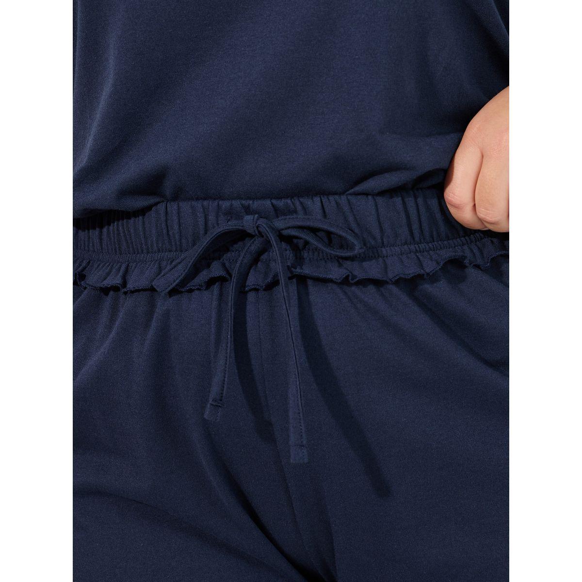 طقم من بنطال بيجاما بمقاس كبير مع تيشيرت مطبع بكتابة-women-clothing-nightwear-pyjamas-longsets-image-7